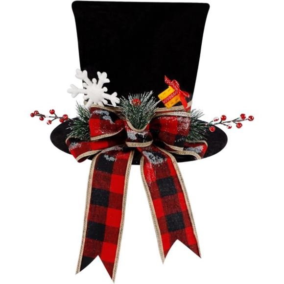 Christmas Tree Topper Hat, Black Velvet Hat 12" x 9" Inches - Picture 7 of 9